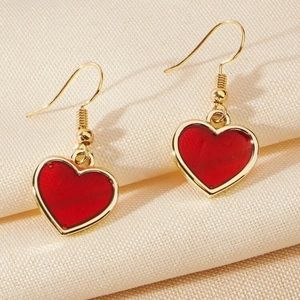 Red heart earrings